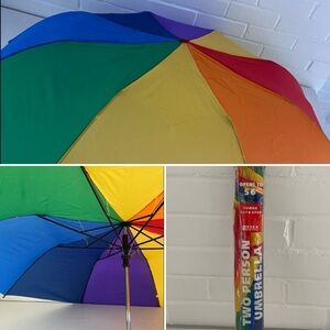 Brand New Two Person Rainbow Umbrella - Jumbo 56" Auto Open